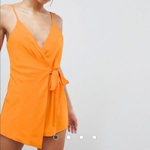 Parallel Lines Wrap Front Romper (ASOS)